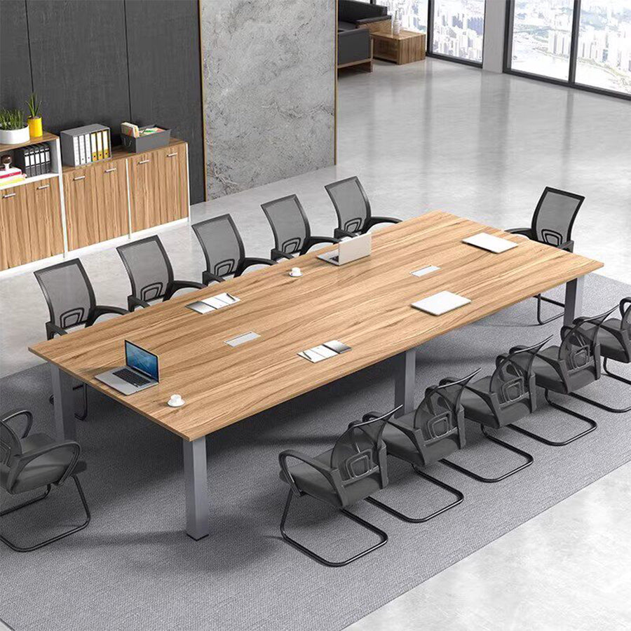 会議テーブル　ミーティングテーブル　 長方形テーブル　大型オフィステーブル　スチール脚　パーティクルボード　木目調　カスタマイズ可能　HYZ-T125