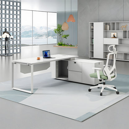 社長デスク　社長用　デスク　オフィス　収納　スチール脚　パーティション　シンプル　多機能　カスタマイズ可能　MG-LBZ-LLS01