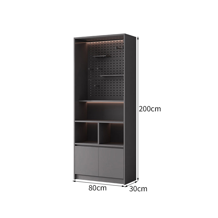 収納棚　収納キャビネット　戸棚　収納チェスト　高めのベース　高品質金具　パンチングボード　大容量収納キャビネット　グレー　機能的　カスタマイズ可能　SNG-T072