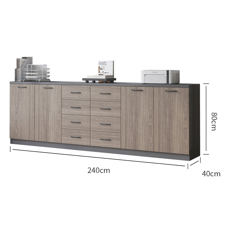 会社用　自宅用　中型　扉付き　プリンター　引き出し付き　取っ手付き　書類収納　キャビネット　収納棚　サイドボード　高級感　ホワイト　グレー　カスタマイズ可能　CWG-T077　TOMOKAGU