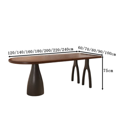 ダイニングテーブル　食卓テーブル　木製テーブル　もてなし　天然木材　極厚　デザイン　優れ耐荷重性　カスタマイズ可能　おしゃれ　ナチュラル　ウォルナット　tomokagu