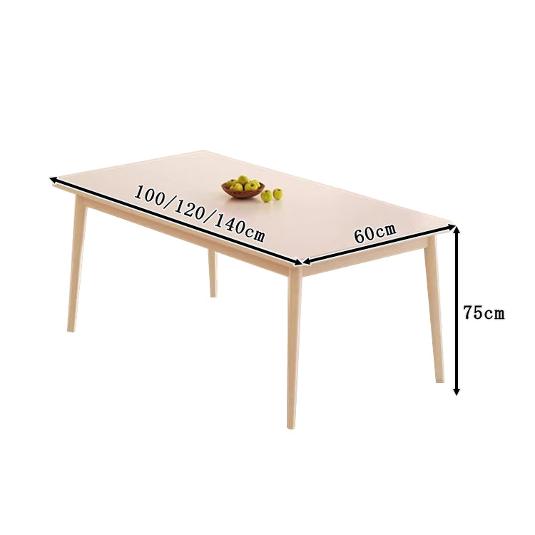 ダイニングテーブル　食卓テーブル　木製テーブル　リビング兼用　角丸型　幅広い　耐久性抜群　揺れに強い構造　幕板付き　厚い素材　北欧風　ホワイト　tomokagu