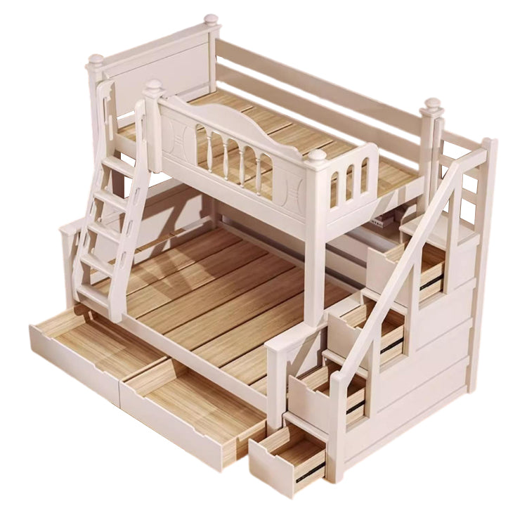 二段ベッド　ベッドフレーム　ベッド　木製フレーム　収納ベッド　子供用　兄弟姉妹　引き出し付き　高い安全性　収納棚　階段　分割可能　はしご　シンプル　ナチュラル　tomokagu