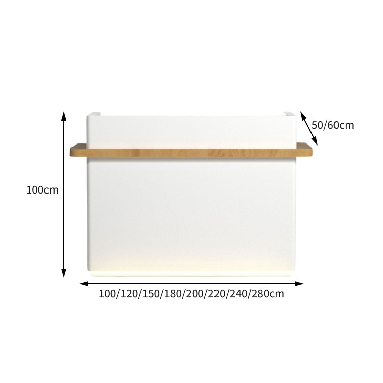 受付カウンター　受付台　オフィスカウンター　エントランス　二重天板　ミニマリズム　角丸　ホワイト　カスタマイズ可能　JDT-T004　tomokagu