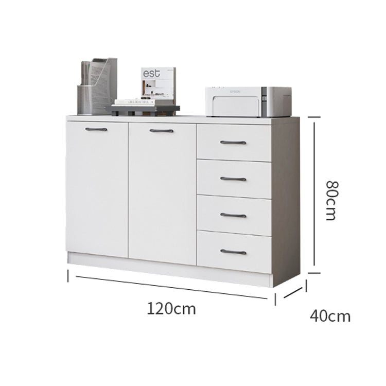 会社用　自宅用　中型　扉付き　プリンター　引き出し付き　取っ手付き　書類収納　キャビネット　収納棚　サイドボード　高級感　ホワイト　グレー　カスタマイズ可能　CWG-T077　TOMOKAGU