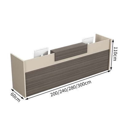 オープン収納　収納棚　カウンター　カウンターテーブル　受付台　レジカウンター　グレー　シンプル　カスタマイズ可能　JDT-T010　tomokagu
