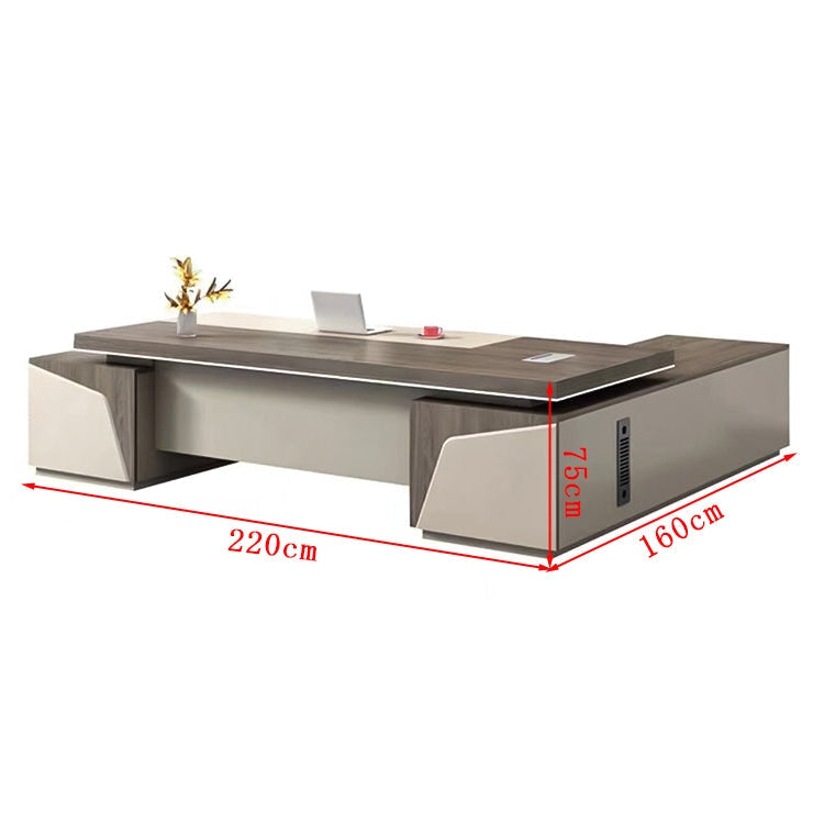 配線ボックス付き　オフィスデスク　ボステーブル　シンプルモダン　大型クラステーブル　社長テーブル　マネージャーテーブル　カスタマイズ可能　LBZ-T013　tomokagu