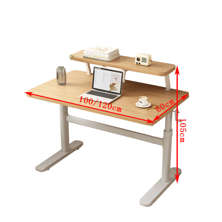 棚付き　書見台付き　高さ調節可能　天然木　角丸　無臭　耐久性抜群　学習用　仕事用　学習デスク　デスク　勉強机　学習机　パソコンデスク　シンプル　ナチュラル　XXZ-T040　tomokagu