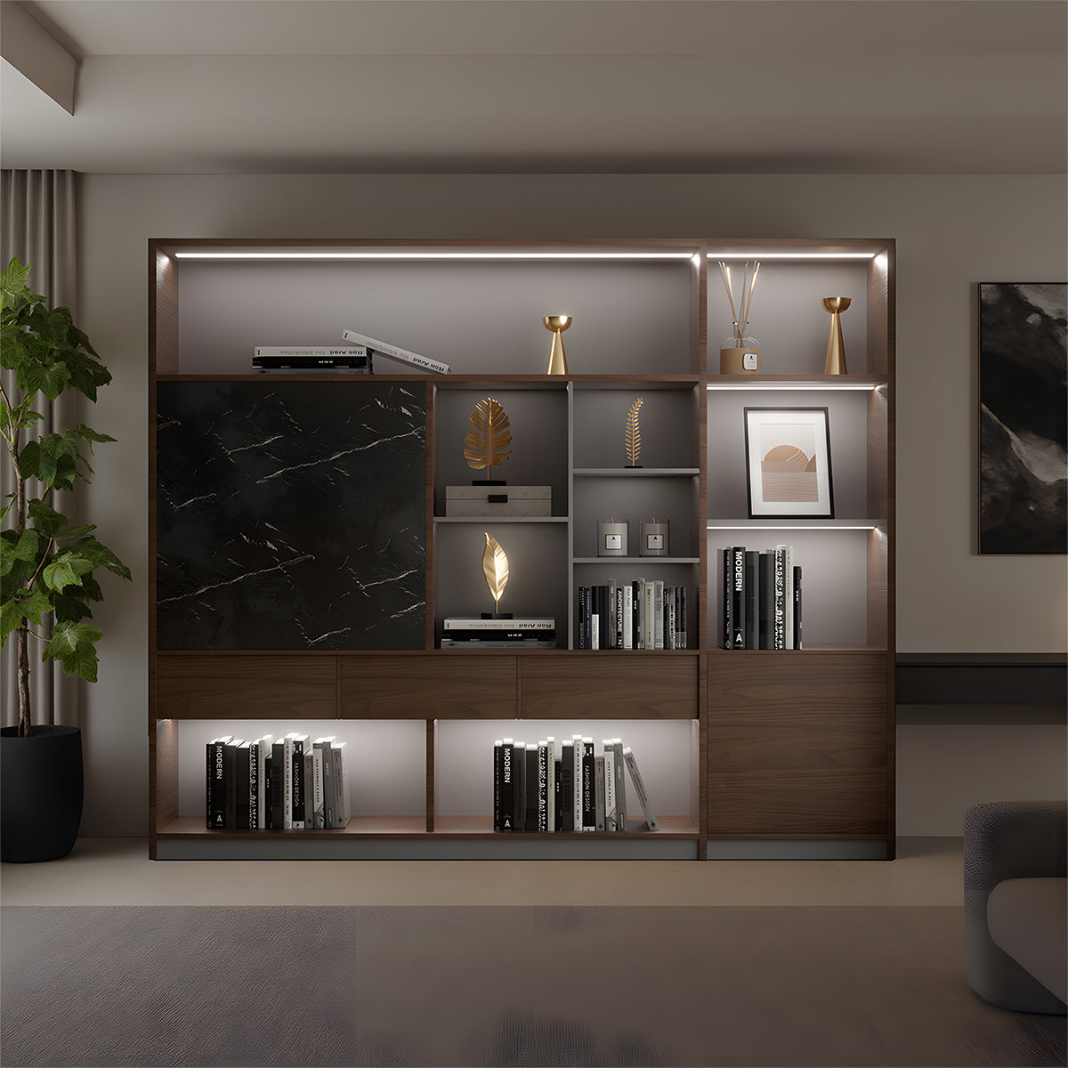 収納キャビネット　キャビネット　収納　エコ板材　蝶番　パーチクルボード　静か　落ち着いた　容量の大きい　SZ-SG-S01