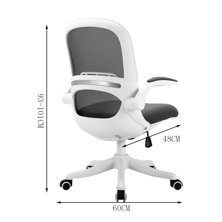 オフィスチェア　ワークチェア　事務椅子　パソコンチェア　人間工学　昇降　回転　跳ね上げ式肘掛け　メッシュ　通気性　モダン　おしゃれ　ホワイト　tomokagu