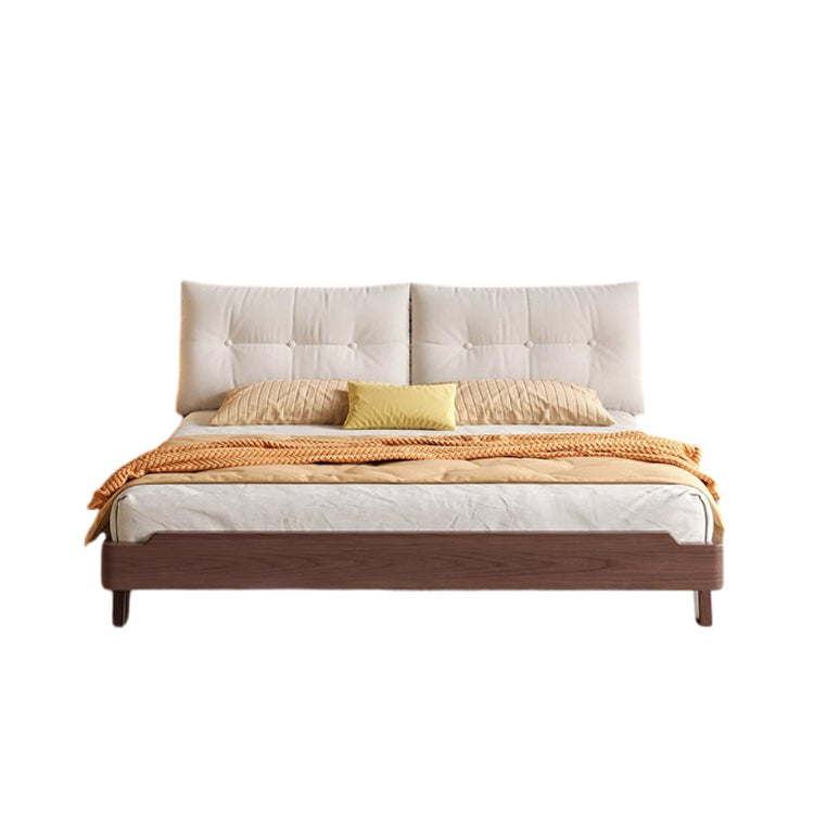 ベッド　木製フレーム　すのこベッド　ベッドフレーム　キング　セミダブル　寝室　優れた耐久性　天然木　ベロア　ヘッドボード　シンプル　ウォールナット　TOMOKAGU