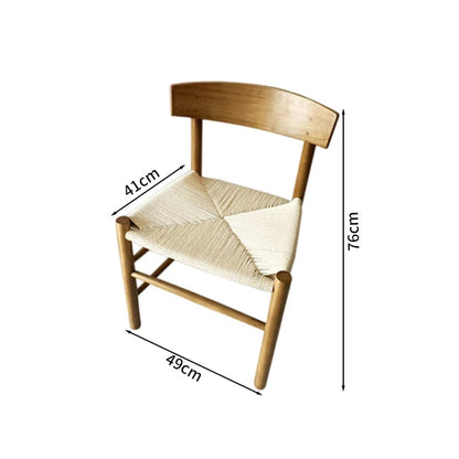 手編み　水性ペンキ　木製フレーム　ペーパーロープ　ダイニングチェア　チェア　椅子　ナチュラル　カスタマイズ可能　SNY-T025　tomokagu