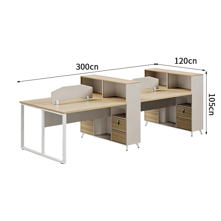 オフィスデスク　収納付きデスク　デスクラック　デスクパネル　メラミン化粧板天板　耐スクラッチ性　ライトウォールナット　スチール　シンプル　カスタマイズ可能　BGZ-T199