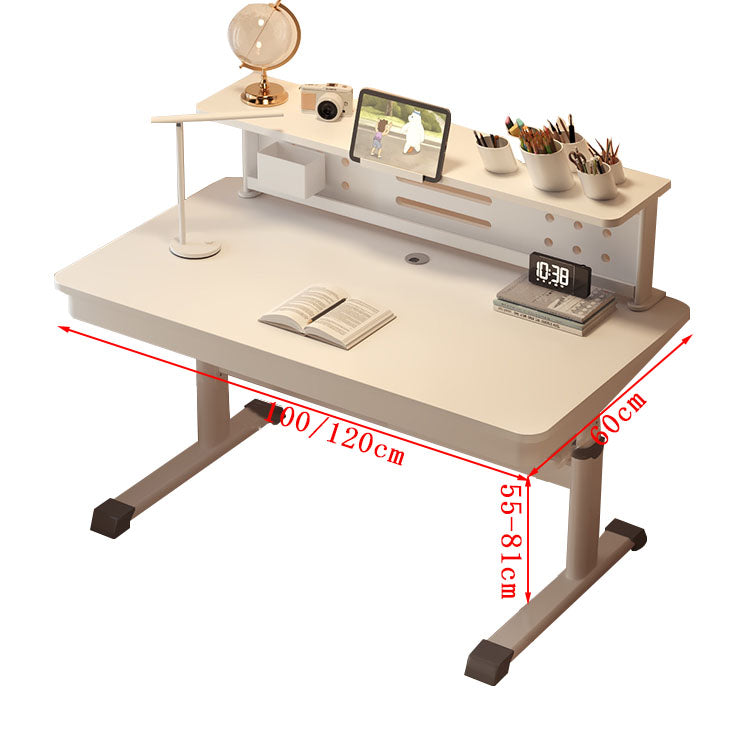 棚付き　高さ調節可能　引き出し付き　学習用　自宅用　仕事用　勉強机　学習机　学習デスク　デスク　パソコンデスク　テスト勉強　シンプル　ホワイト　XXZ-T046　tomokagu
