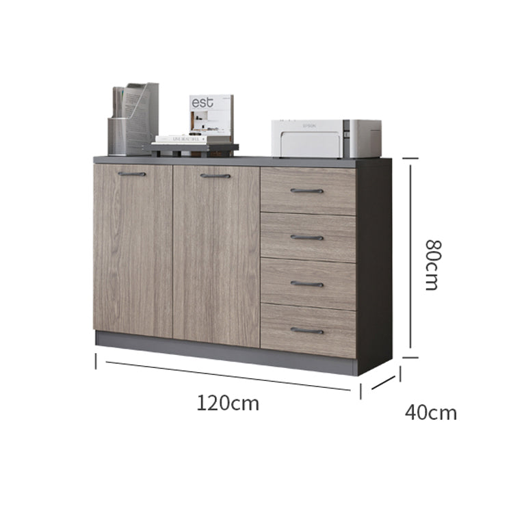 会社用　自宅用　中型　扉付き　プリンター　引き出し付き　取っ手付き　書類収納　キャビネット　収納棚　サイドボード　高級感　ホワイト　グレー　カスタマイズ可能　CWG-T077　TOMOKAGU