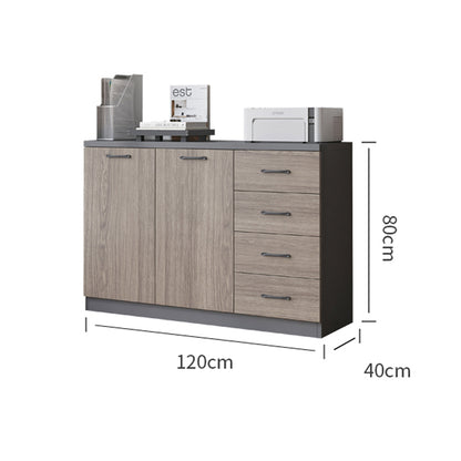 会社用　自宅用　中型　扉付き　プリンター　引き出し付き　取っ手付き　書類収納　キャビネット　収納棚　サイドボード　高級感　ホワイト　グレー　カスタマイズ可能　CWG-T077　TOMOKAGU