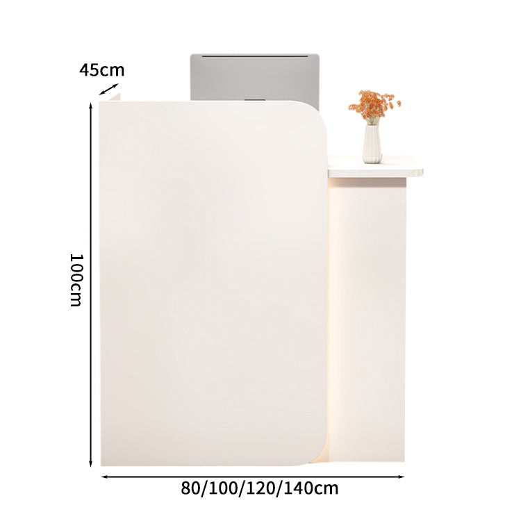 受付カウンター　レジカウンター　受付台　店舗カウンター　会社　事務所　引き出し　優れた収納力　キーボードトレイ付き　木製　シンプル　ホワイト　ナチュラル　カスタマイズ可能　JDT-S003