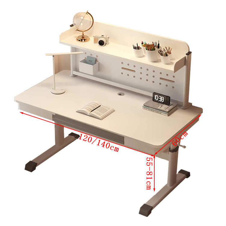 棚付き　高さ調節可能　引き出し付き　学習用　自宅用　仕事用　勉強机　学習机　学習デスク　デスク　パソコンデスク　テスト勉強　シンプル　ホワイト　XXZ-T046　tomokagu