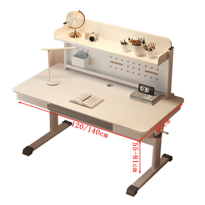 棚付き　高さ調節可能　引き出し付き　学習用　自宅用　仕事用　勉強机　学習机　学習デスク　デスク　パソコンデスク　テスト勉強　シンプル　ホワイト　XXZ-T046　tomokagu