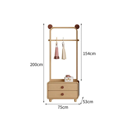 クローゼット　箪笥　押入れ　洋服箪笥　二段無垢材引き出し　水性環境配慮型クリヤー塗装　無垢材パネル　無垢材の引き手　ウォールナット　シンプル　YG-K033