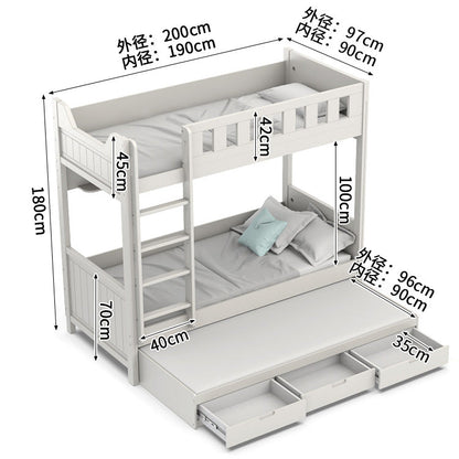 二段ベッド　寝具　多機能付き　落下防止ガード　はしご　引き出し付き　R加工　無垢材ベッドポスト　メラミン化粧板　カスタマイズ可能　SCC-S053