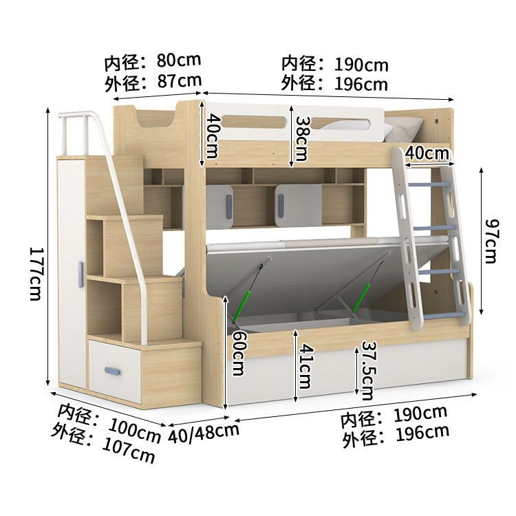 二段ベッド　寝具　木製二段ベッド　落下防止ガード　はしご　引き出し付き　エコ素材　サポートバー　カスタマイズ可能　SCC-S052