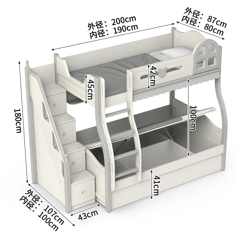 二段ベッド　寝具　多機能付き　落下防止ガード　はしご　引き出し付き　R加工　エコ素材　通気性バックパネル　カスタマイズ可能　SCC-S057