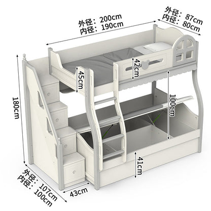 二段ベッド　寝具　多機能付き　落下防止ガード　はしご　引き出し付き　R加工　エコ素材　通気性バックパネル　カスタマイズ可能　SCC-S057