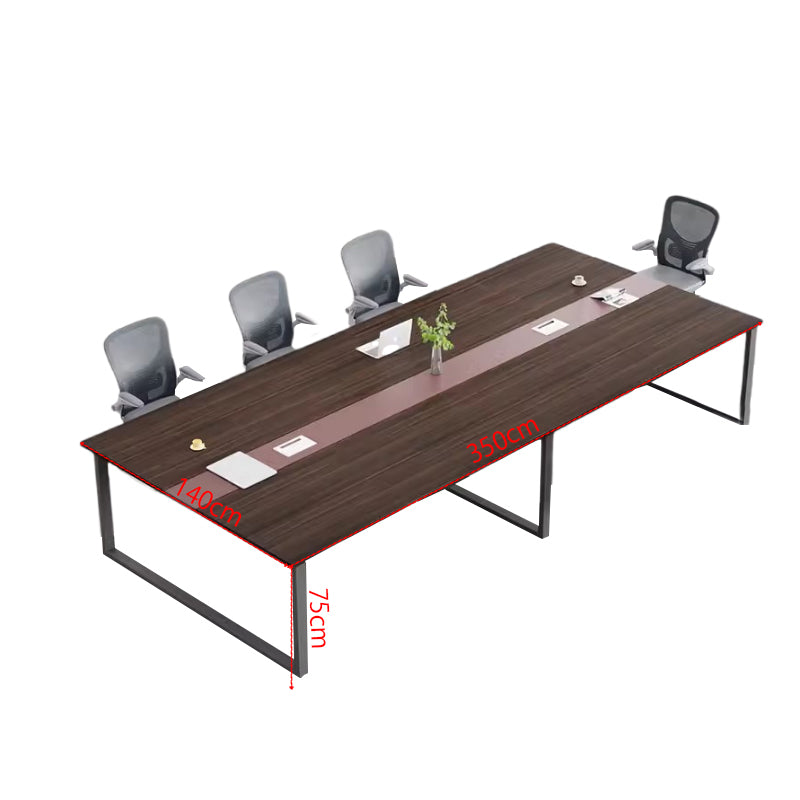 配線ボックス付き　長方形タイプ　4本脚タイプ　会議用テーブル　会議机　ミーティング用テーブル　天板固定テーブル　会社用　事務所用　カスタマイズ可能　HYZ-T039　tomokagu