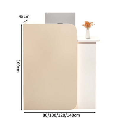 受付カウンター　レジカウンター　受付台　店舗カウンター　会社　事務所　引き出し　優れた収納力　キーボードトレイ付き　木製　シンプル　ホワイト　ナチュラル　カスタマイズ可能　JDT-S003