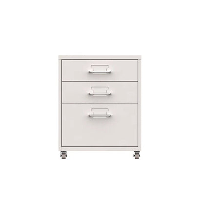 スチール材　冷間加工　頑丈　耐久性　取っ手付き　キャスター　カードホルダー　チェスト　キャビネット　収納　引き出し　シンプル　実用　ホワイト　CWG-064