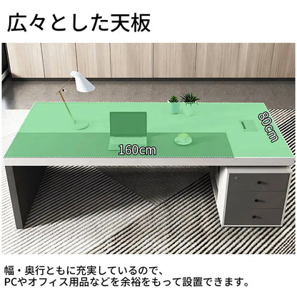 パソコンデスク　オフィスデスク　事務机 　事務用デスク　ワークデスク　三段引き出し　ミニマリズム　モダン　ホワイト　グレー　カスタマイズ可能　BGZ-T019