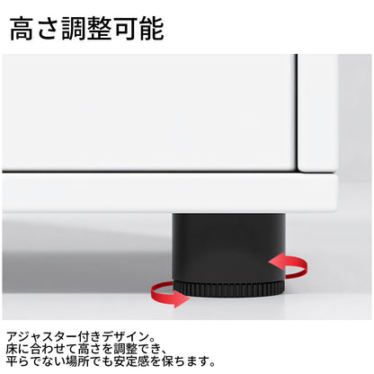 アジャスター付き　熱対策　ファン付き　サイドチェスト付き　オフィスデスク　片袖　事務机　片袖机　デスク　ホワイト　BGZ-T071