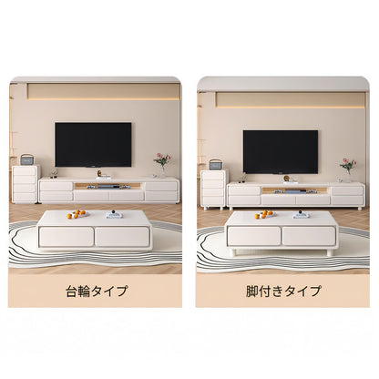 テレビボード　TVボード　テレビ台　モダン　シンプル　ホワイト　メラミン化粧板　エコ素材　無臭　安全　引き出し　大容量　Ｒ加工　台輪　DSG-T029