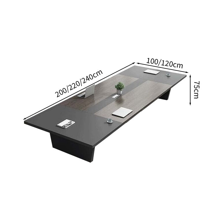 会議用テーブル　会議用デスク　ミーティングテーブル大型　台形脚　エコ板材　耐久性　オフィスデスク　メタルグレー　カスタマイズ可能　HYZ-M-008　metamall