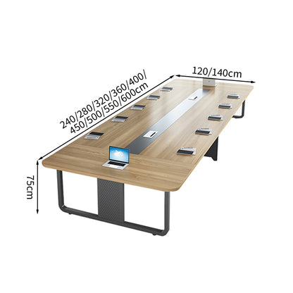 ミーティングテーブル　会議テーブル　モダン　エコ素材　メラミン化粧板広々とした天板　スチール製フレーム　配線孔付き　カスタマイズ可能　HYZ-T098