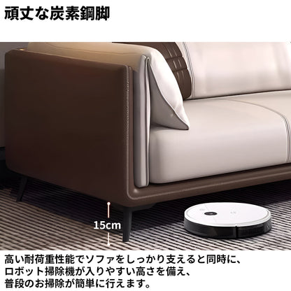 ナッパレザー　高反発ウレタン　柔らか　弾力性　人間工学　天然木フレーム　安定性　広め　ゆとり　ソファ　応接ソファ　穏やか　エレガント　上品　グレー　JDSF-K010