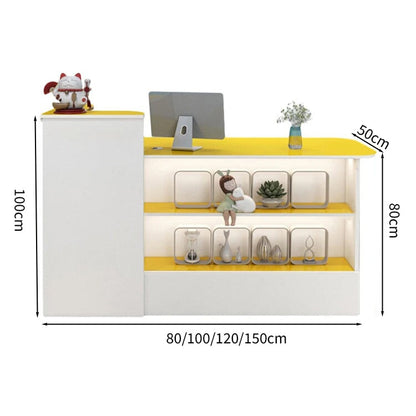 受付カウンター　レジカウンター　オフィス受付　鍵付き　配線穴付き　角丸　シンプル　ホワイト　カスタマイズ可能　JDT-M-104