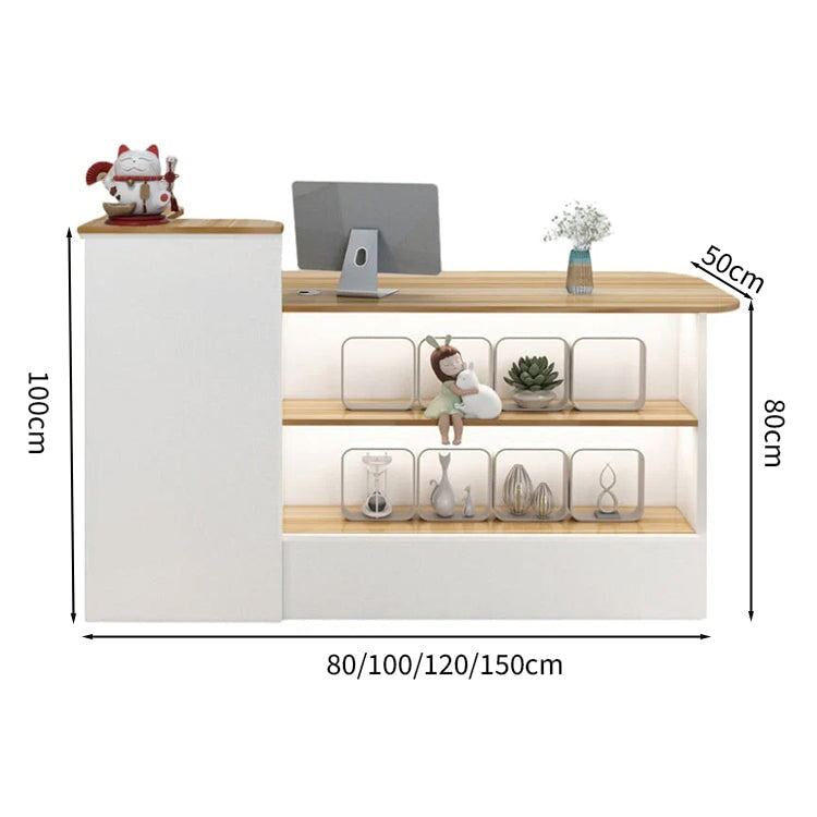 受付カウンター　レジカウンター　オフィス受付　鍵付き　配線穴付き　角丸　シンプル　ホワイト　カスタマイズ可能　JDT-M-104