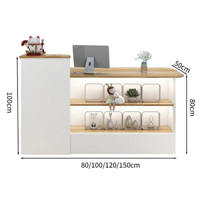 受付カウンター　レジカウンター　オフィス受付　鍵付き　配線穴付き　角丸　シンプル　ホワイト　カスタマイズ可能　JDT-M-104