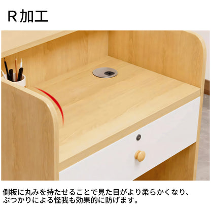 業務用　エコ板材　省スペース　木製受付カウンター　レセプションデスク　受付カウンター　エントランス受付　シンプル　ナチュラル　ホワイト　カスタマイズ可能　JDT-T074