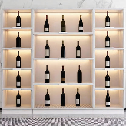 収納キャビネット　キャビネット　酒棚　ガラス　透明感　分類収納　扉付き　多段式　メラミン化粧板　モダン　シンプル　カスタマイズ可能　JG-T012