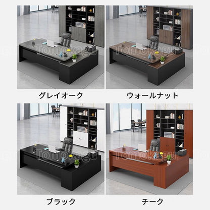キャビネット　オープン収納　社長デスク　役員デスク　社長室　木目調　落ち着き　事務用　配線孔付き　機能性　LBZ-S011
