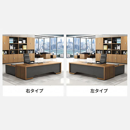 配線ボックス付き　社長机　役員用デスク　重役デスク　社長室　エグゼクティブデスク　ロック付き　オフィスデスク　ウォールナット　カスタマイズ可能　LBZ-T005