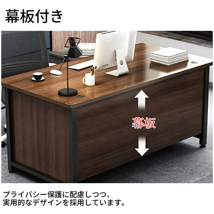 サイドキャビネット　ロック付き　アジャスター付き　エグゼクティブデスク　社長机　オフィスデスク　作業台　事務机　PCデスク　ホワイト　シンプル　LBZ-T010