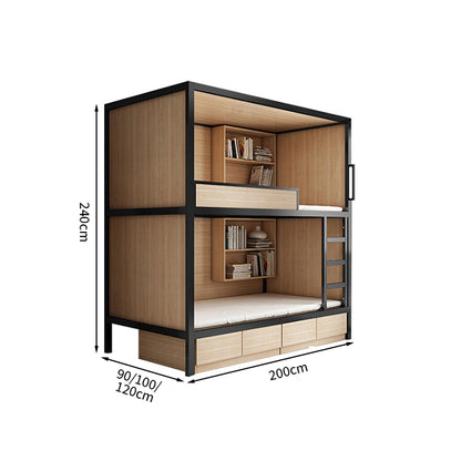 モダン　オシャレ　二段ベッド　ベニヤ合板　ベッド　大容量　収納棚　カーテン　コットンリネン　スチール　カスタマイズ可能　SCC-T041