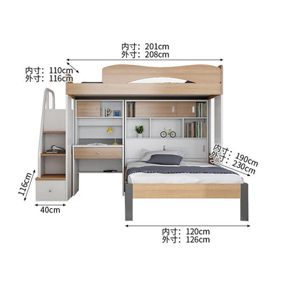 モダンシステムベッド　システムベッド　二段ベッド　子供用ベッド　収納付きベッド　エコ素材　大容量収納　階段収納　安全設計　R加工　モダン　シンプル　ナチュラル　SCC-C095