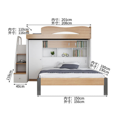 モダンシステムベッド　システムベッド　二段ベッド　子供用ベッド　収納付きベッド　エコ素材　大容量収納　階段収納　安全設計　R加工　モダン　シンプル　ナチュラル　SCC-C095