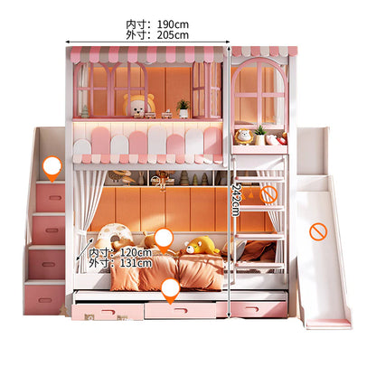 二段ベッド　子供用ベッド　キッズベッド　木製ベッド　収納付きベッド　落下防止設計　安全柵付き　安定感のある構造　長く使える耐久性　ホワイト　シンプル　モダン　SCC-S076