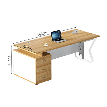 オフィスデスク　事務デスク　ワークデスク　木目調　配線穴付き　デスクワゴン　パネル付き　シンプル　カスタマイズ可能　BGZ-T176